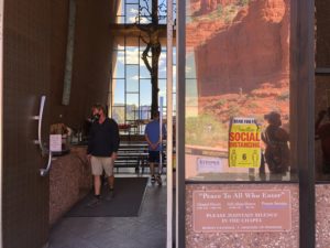 Notices to visitors at the Chapel of the Holy Cross, Sedona.