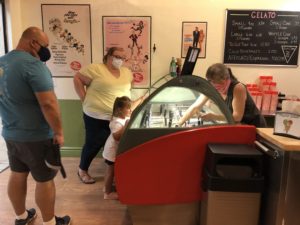 Patrons at a gelato shop in Sedona.