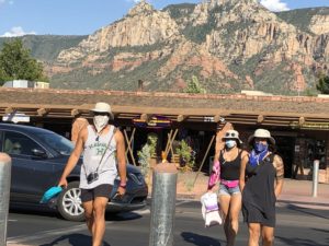 Shoppers in uptown Sedona.